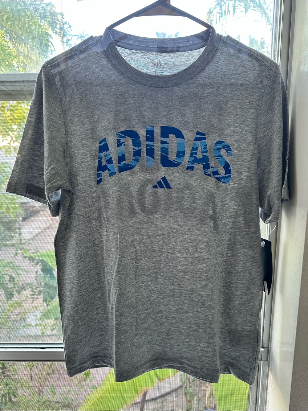 Adidas Big Boys Gray Graphic Tee